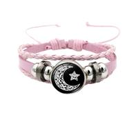 Mdv107 - Pulseras luminosas para parejas, sol y luna, ajustables, la piedra luminosa, la energía de la luz, la irradiación de relojes negros para mujer, pequeño, talla única, Poliuretano, No es una