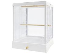MDWZH Jaulas para Pajaros Jaula para Pájaros De Hierro Forjado, Jaulas para Vuelo De Pájaros con Bandeja Inferior, Jaula para Loros para Periquitos Y Agapornis Jaula para Periquitos(White)