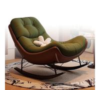 MDXHKK Silla De Envoltura Tapizada, Mecedora Vintage, Sillones, Mecedora De Porche, Cómoda Tumbona De Relajación, Silla De Respaldo, Reclinable para La Sala De Estar Balcón De Balcón,Green