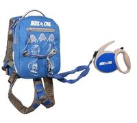 MDXONE Arnés de snowboard para niños con correa retráctil y elásticos absorbentes (azul) invierno 23-24