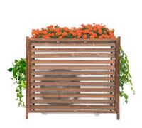 MDXVRKYBC Funda Aire Acondicionado Exterior De Madera Maciza, Aire Acondicionado Pared Cubierta Exterior Radiador Plantas Flor De Pie para La Pantalla De Privacidad Al Aire Libre