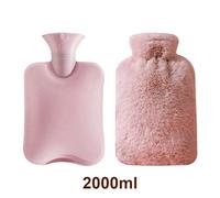 MdybF Bolsa de agua caliente Bolsa De Botella De Agua Caliente Para Chicas Pelos De Hombro A Mano Calentador De Calor Calientes Calientes Pañales Instantáneos De Agua De Invierno-Pink-2000Ml-1