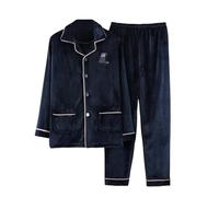 MdybF Pijama de Invierno Hombre Talla Grande Invierno Manga Larga Gruesa Conjuntos De Pijamas Cálidos para El Traje De Dormir De Dormir Ropa De Inicio-A-01-5Xl