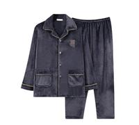 MdybF Pijama de Invierno Hombre Talla Grande Invierno Manga Larga Gruesa Conjuntos De Pijamas Cálidos para El Traje De Dormir De Dormir Ropa De Inicio-B-02-Xxl