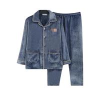 MdybF Pijama de Invierno Hombre Talla Grande Invierno Manga Larga Gruesa Conjuntos De Pijamas Cálidos para El Traje De Dormir De Dormir Ropa De Inicio-C-03-5Xl