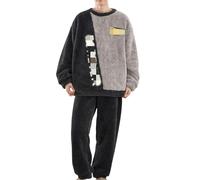 MdybF Pijamas Hombre Invierno Invierno Flanel Pajama Invierno Cálido De Invierno Trasa Grande Tamaño Grande -2907M-5Xl