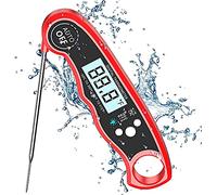 MDybf Termómetro de Carne, Termómetro de cocción de Lectura instantánea 2S con Punta de 4,7 ", luz de Fondo LCD, IPX6 Impermeable y imán, for freír petroleros. Barbacoa