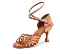 MDYTPT Zapatos de baile latino para mujer, sandalias hechas a mano con suela suave de tacón de 6,5/7,5 cm, Tacón de 7.5 cm., 40 EU