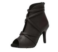 MDYTPT Zapatos de baile para mujer, botas de baile latino, botas de baile de vals con tacones altos rojos, Tacón negro 6 cm, 37.5 EU