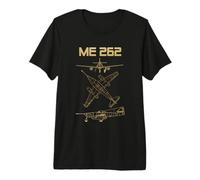 ME 262 Diagrama de esquemas del Plano de Warbird de la Segunda Guerra Mundial Alemán Camiseta Premium