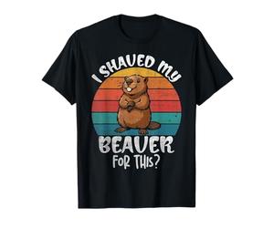 Me afeité a mi Castor para Este Divertido Juego de Palabras de Humor para Adultos Camiseta