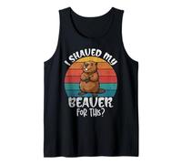Me afeité a mi Castor para Este Divertido Juego de Palabras de Humor para Adultos Camiseta sin Mangas