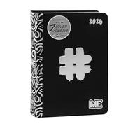 ME - Agenda diaria de 16 meses, mediano, 2025-2026, agenda Luxury Edition, con tapa blanda con gráficos en relieve y 512 páginas, ideal para escuela secundaria, superior, 12 x 16,5 cm, Hashtag