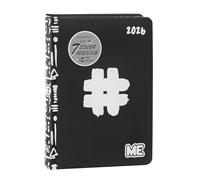 ME - Agenda diaria de 16 meses Medium 2025-2026, edición clásica, con tapa blanda con gráficos en relieve y 512 páginas, ideal para escuela secundaria, superior, 12 x 16,5 cm, negra