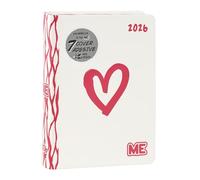 ME - Agenda diaria de 16 meses Medium 2025-2026, edición clásica, con tapa blanda con gráficos en relieve y 512 páginas, ideal para escuela secundaria, superior, 12 x 16,5 cm, blanca