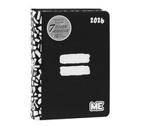 ME - Agenda diaria de 16 meses Medium 2025-2026, edición clásica, con tapa blanda con gráficos en relieve y 512 páginas, ideal para escuela secundaria, superior, 12 x 16,5 cm, negra