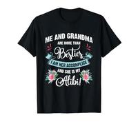 Me and Grandma Are More Than Besties, She Is My Alibi Camiseta gráfica económica, Hombre, Negro, L