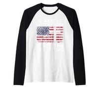 Me arrodillé en la Cruz y me paro en la Bandera Camiseta Manga Raglan