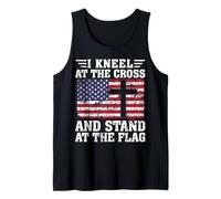 Me arrodillé en la Cruz y me paro en la Bandera Camiseta sin Mangas