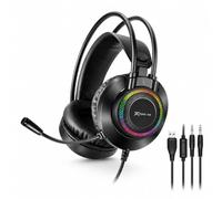 Me Auriculares Gaming con Micrófono Ajustable RGB (Negro1, Auriculares1) | Altavoces de 50 mm, USB + Jack 3.5 mm, PC y Consolas, Cable Trenzado, Almohadillas Cómodas