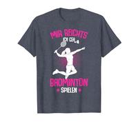 Me Basta, voy a Jugar bádminton niñas señoras niños Camiseta, Hombre, Azul Jaspeado, 5XL