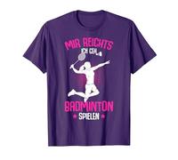 Me Basta, voy a Jugar bádminton niñas señoras niños Camiseta, Hombre, Morado, L