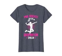 Me Basta, voy a Jugar bádminton niñas señoras niños Camiseta, Mujer, Azul Jaspeado, XL
