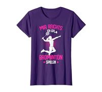 Me Basta, voy a Jugar bádminton niñas señoras niños Camiseta, Mujer, Morado, 3XL