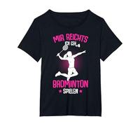 Me Basta, voy a Jugar bádminton niñas señoras niños Camiseta, Mujer Tallas Grandes, Negro, 1XL Grande