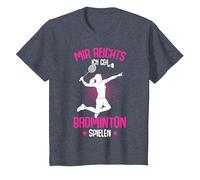 Me Basta, voy a Jugar bádminton niñas señoras niños Camiseta, Niños, Azul Jaspeado, 8 años