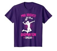 Me Basta, voy a Jugar bádminton niñas señoras niños Camiseta, Niños, Morado, 8 años