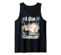 Me como Cemento Meme Gato Gracioso Meme Extrañamente Específico Camiseta sin Mangas