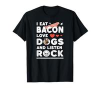 ME como Tocino Amo Perros Y ESCUCHO MÚSICA Rock Vibraciones de Libertad Camiseta