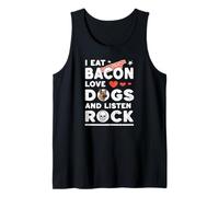 ME como Tocino Amo Perros Y ESCUCHO MÚSICA Rock Vibraciones de Libertad Camiseta sin Mangas
