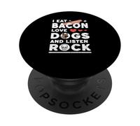 ME como Tocino Amo Perros Y ESCUCHO MÚSICA Rock Vibraciones de Libertad PopSockets PopGrip Adhesivo