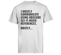 Me Comunico Usando Ciencia Ficción Oscura À Manches Courtes Pour Hommes Gris Grey Men tee Short Sleeve T-Shirt
