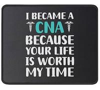 Me Convertí En CNA Porque Tu Vida Vale Mi Tiempo Enfermera Mouse Pad Portátil Mousepad Duradero Alfombrilla De Ratón para Ordenador Oficina Hogar 25X30Cm