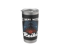 Me curo con Reiki Energy Healing ama el sanador holístico Reiki Vaso térmico de acero inoxidable de doble pared