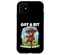 Me dejé llevar un poco Scottish Slang Borracho Highland Cow Carcasa para iPhone 11