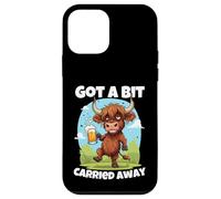 Me dejé llevar un poco Scottish Slang Borracho Highland Cow Carcasa para iPhone 12 mini