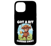 Me dejé llevar un poco Scottish Slang Borracho Highland Cow Carcasa para iPhone 15