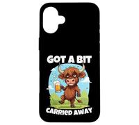 Me dejé llevar un poco Scottish Slang Borracho Highland Cow Carcasa para iPhone 16 Plus
