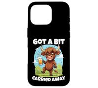 Me dejé llevar un poco Scottish Slang Borracho Highland Cow Carcasa para iPhone 16 Pro