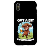 Me dejé llevar un poco Scottish Slang Borracho Highland Cow Carcasa para iPhone X/XS