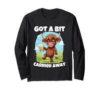 Me dejé llevar un poco Scottish Slang Borracho Highland Cow Manga Larga