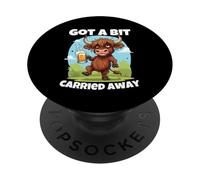 Me dejé llevar un poco Scottish Slang Borracho Highland Cow PopSockets PopGrip Adhesivo