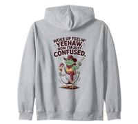 Me desperté sintiéndose Confundido con la Rana Yeehaw Sudadera con Capucha
