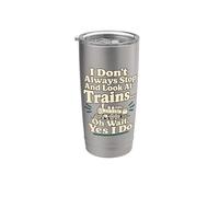 Me detengo y miro el humor locomotora de los trenes Vaso térmico de acero inoxidable de doble pared