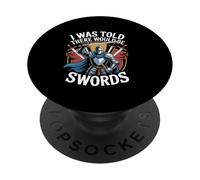 Me dijeron Que habría Caballero Espadas PopSockets PopGrip Adhesivo
