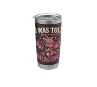 Me dijeron que habría dragones míticos Vaso térmico de acero inoxidable de doble pared